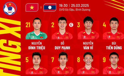 Đội hình ra sân ĐT Việt Nam vs ĐT Lào: Quang Hải, Ngọc Tân ngồi ngoài, Tiến Linh đá từ đầu