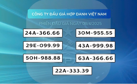 THÔNG BÁO TỔ CHỨC ĐẤU GIÁ BIỂN SỐ XE Ô TÔ – NGÀY 10/04/2025
