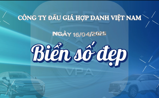 Thông báo tổ chức đấu giá biển số xe ô tô ngày 16/4/2025
