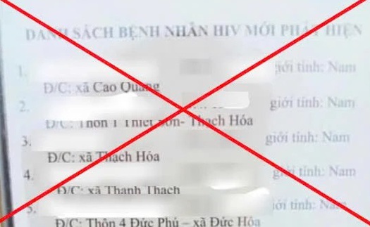 Danh sách người bị nhiễm HIV lan truyền trên mạng xã hội là thông tin sai sự thật
