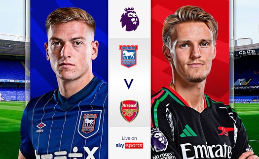 Link xem trực tiếp bóng đá Ipswich vs Arsenal 20h00 hôm nay, Ngoại hạng Anh vòng 33