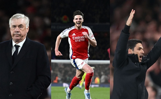HLV Ancelotti thừa nhận Real đã 'sụp đổ về tâm lý', Arteta tiết lộ về cú đúp của Declan Rice