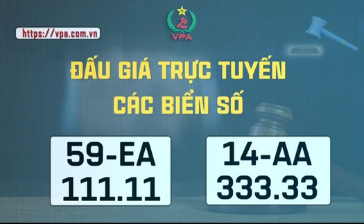 Đấu giá trực tuyến các biển số 59EA – 111.11 và 14AA – 333.33 trong ngày 16/5/2025