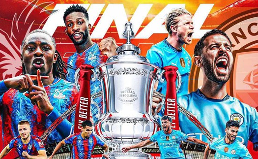 Link xem trực tiếp bóng đá Crystal Palace vs Man City, 22h30 hôm nay ngày 17/5, chung kết FA Cup