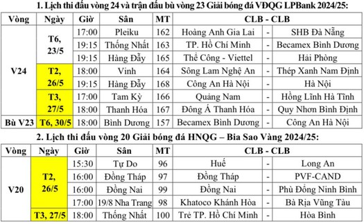 Tin nóng bóng đá Việt hôm nay 23/5: Điều chỉnh lịch thi đấu V-League; VFF từ chối đề nghị của bầu Đức