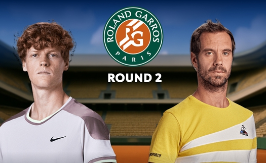 Link xem trực tiếp Sinner vs Gasquet, vòng 2 Roland Garros 2025