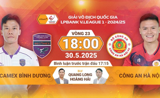 Link xem trực tiếp bóng đá Bình Dương vs CAHN 18h00 hôm nay, đá bù V-League vòng 23