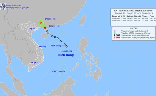 Ảnh hưởng áp thấp, vùng biển phía Đông Bắc khu vực Bắc vịnh Bắc Bộ gió giật cấp 8