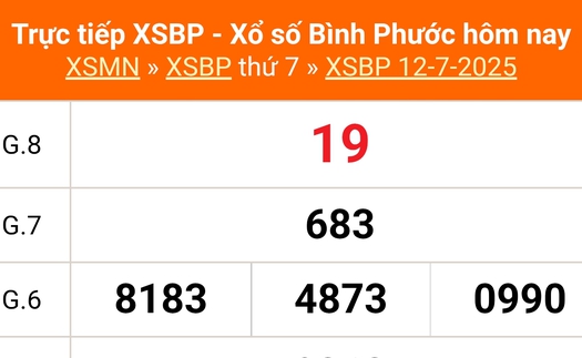 XSBP 12/7 - Kết quả xổ số Bình Phước hôm nay 12/7/2025 - Trực tiếp XSBP ngày 12 tháng 7