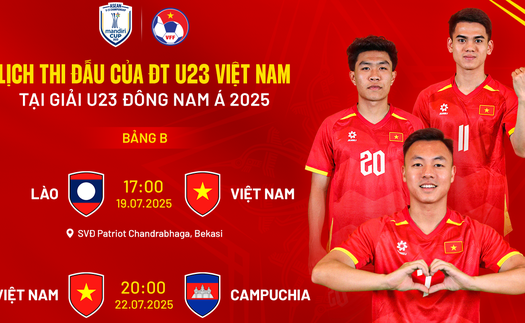 Lịch thi đấu U23 Đông Nam Á 2025 mới nhất của ĐT Việt Nam