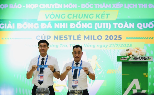 16 đội bóng dự giải bóng đá Nhi đồng toàn quốc Cúp Nestlé Milo 2025