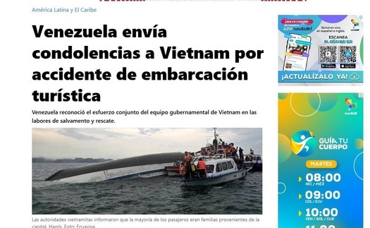 Venezuela gửi lời chia buồn đến Việt Nam sau vụ chìm tàu ở vịnh Hạ Long