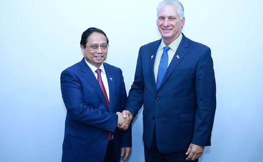 Thủ tướng Phạm Minh Chính hội kiến Chủ tịch Cuba Miguel Diaz Canel