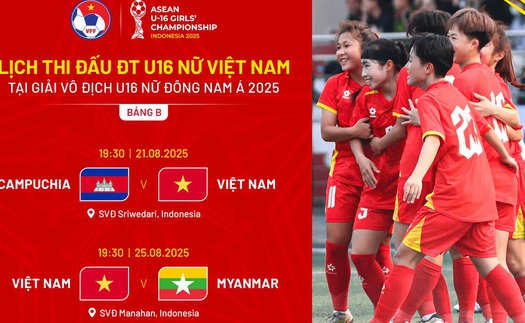 Lịch thi đấu bóng đá U16 nữ Đông Nam Á 2025