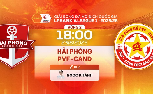 Link xem trực tiếp bóng đá Hải Phòng vs PVF-CAND 18h hôm nay, V-League vòng 2
