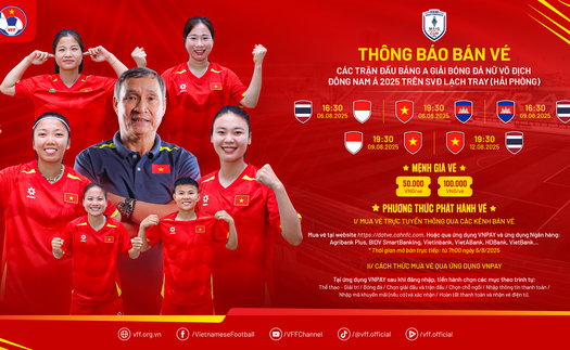 Ngày 5/8 bắt đầu bán vé xem AFF Cup nữ 2025