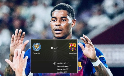 Rashford ghi bàn đầu tiên cho đội bóng mới, Barcelona thắng 5 sao trước đối thủ K-League 1