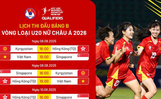 Xem trực tiếp bóng đá vòng loại U20 nữ châu Á 2026 ở đâu? VTV có trực tiếp U20 Việt Nam?