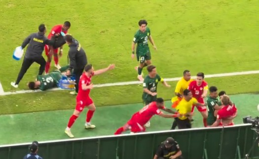 CẬN CẢNH video pha xô xát giữa cầu thủ CAHN FC và Bắc Kinh Quốc An ở Cúp châu Á