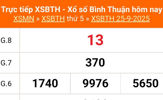 XSBTH 25/9 - Kết quả xổ số Bình Thuận hôm nay 25/9/2025 - Trực tiếp XSBTH ngày 25 tháng 9