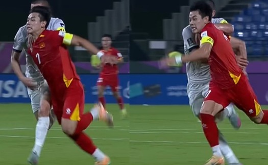 Khoảnh khắc Đình Bắc bị cầu thủ Kyrgyzstan 'tước' băng đội trưởng gây bão