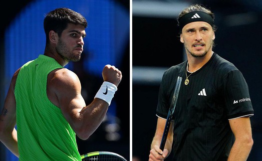 Link xem trực tiếp Alcaraz vs Zverev 10h30 hôm nay, vòng bán kết Australian Open 2026