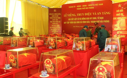 Lễ truy điệu, an táng hài cốt liệt sĩ tại Hải Phòng, Cần Thơ và Tuyên Quang
