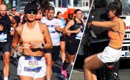 Nữ runner Trung Quốc bị tước thành tích vì đi nhờ xe đạp ở Berlin Marathon 