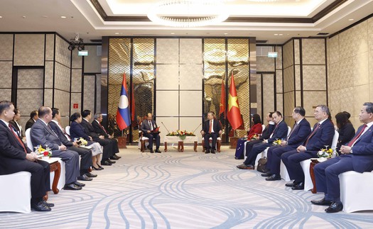 Tổng Bí thư Tô Lâm tiếp Chủ tịch Mặt trận Lào xây dựng đất nước