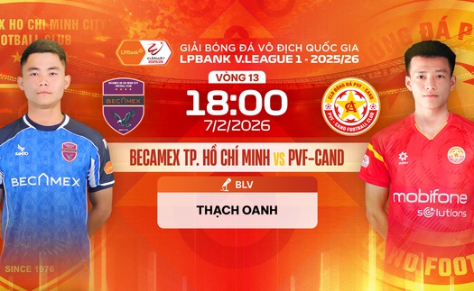Link xem trực tiếp bóng đá Becamex TPHCM vs PVF-CAND 18h hôm nay, xem V-League vòng 13