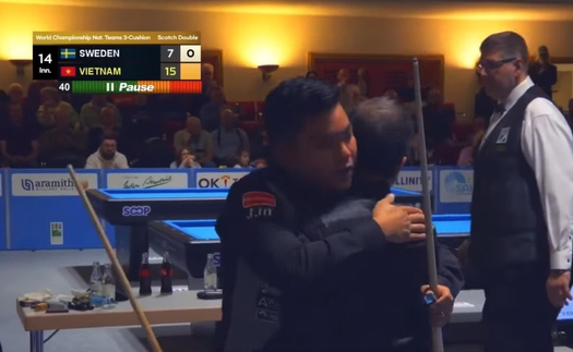 Thắng nghẹt thở Thụy Điển, Trần Quyết Chiến và Trần Thanh Tự vào chung kết carom 3 băng thế giới