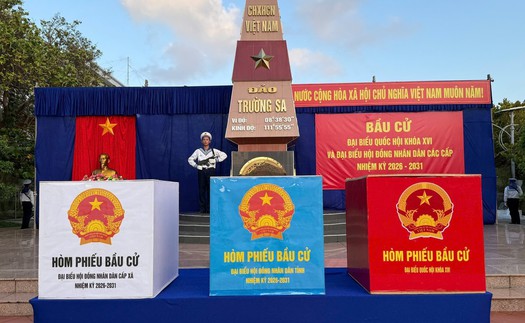 Điểm bỏ phiếu số 14, đặc khu Trường Sa hoàn tất công tác chuẩn bị bầu cử