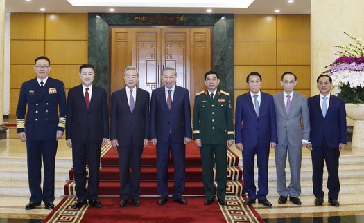 Tổng Bí thư Tô Lâm tiếp Bộ trưởng các Bộ Ngoại giao, Quốc phòng và Công an Trung Quốc