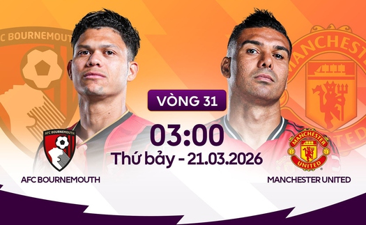 Link xem trực tiếp bóng đá Bournemouth vs MU 03h00 ngày 21/3, Ngoại hạng Anh vòng 31
