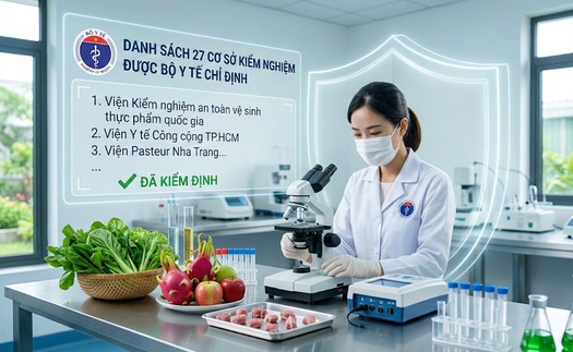 Bộ Y tế công bố 27 cơ sở kiểm nghiệm an toàn thực phẩm 