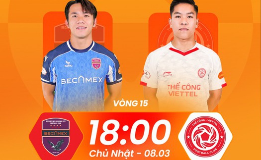 Link xem trực tiếp bóng đá Becamex TP.HCM vs Thể Công Viettel 18h00 hôm nay, V-League vòng 15