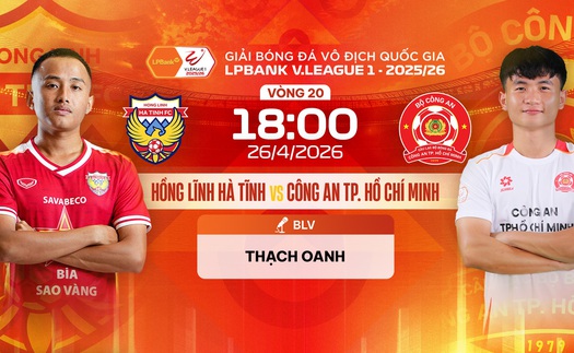 Link xem trực tiếp bóng đá Hồng Lĩnh Hà Tĩnh vs Công an TP.HCM 18h hôm nay, V-League vòng 20