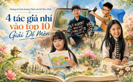 Hướng tới Giải thưởng Thiếu nhi Dế Mèn 2026:
4 tác giả nhí vào top 10 Giải Dế Mèn