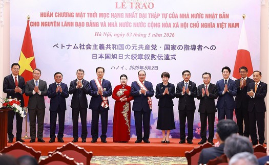 Nhật Bản trao tặng Huân chương Mặt trời mọc cho nguyên lãnh đạo Đảng, Nhà nước Việt Nam