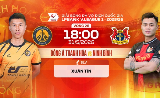 Link xem trực tiếp bóng đá Thanh Hóa vs Ninh Bình 18h00 hôm nay, V-League vòng 25
