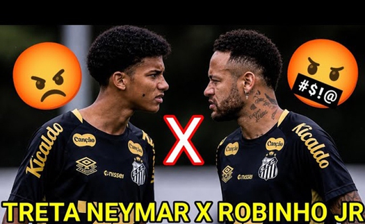 Neymar va chạm với con trai Robinho trên sân tập