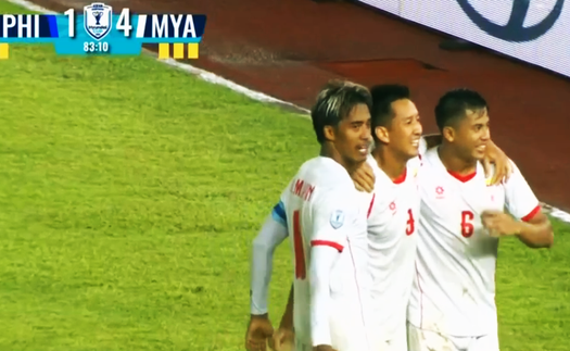 Than Paing lập cú đúp, Myanmar bất ngờ thắng đậm chủ nhà Philippines trên mặt sân sũng nước ở ASEAN Cup 2026