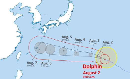 Siêu bão DOLPHIN giảm cấp, di chuyển về phía Okinawa (Nhật Bản)
