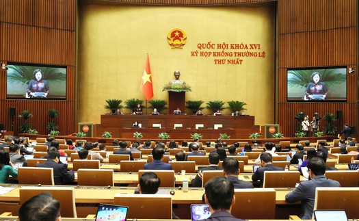 Kỳ họp không thường lệ thứ Nhất, Quốc hội khóa XVI: Thông qua Luật sửa đổi 3 luật, bổ sung quy định phòng, chống rửa tiền với tài sản mã hóa