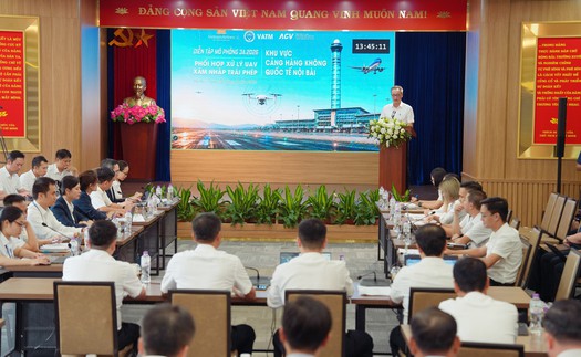 Phối hợp diễn tập ứng phó UAV xâm nhập trái phép tại sân bay