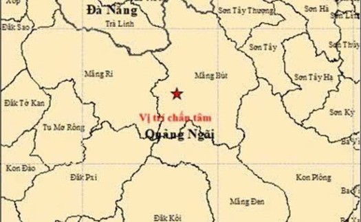 Quảng Ngãi: Động đất độ lớn 4.0 tại xã Măng Bút