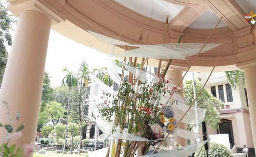 Độc đáo tác phẩm Ikebana tạo nên 'Sóng trăng' giữa lòng Hà Nội