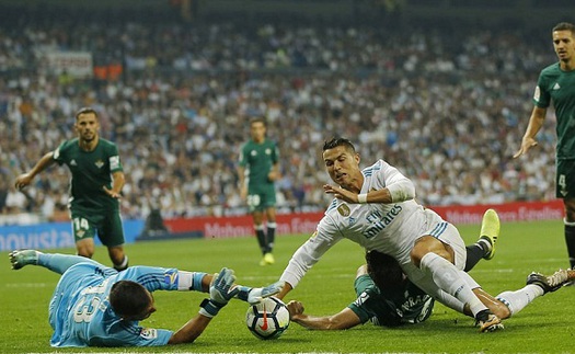 Video clip highlights bàn thắng trận Real Madrid 0-1 Real Betis