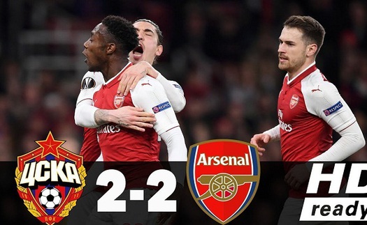 Video bàn thắng trận CSKA Moscow 2-2 Arsenal: Welbeck lại rực sáng