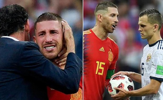 Ramos phát khóc khi thất bại với trò ‘tâm lý chiến’ Cheryshev trong ngày Tây Ban Nha bị loại